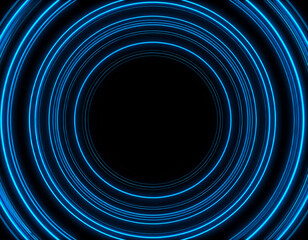 Wall Mural - glowing concentric circles on black background