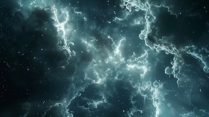Wall Mural - abstract nebula with white starry dust in dark blue sky background