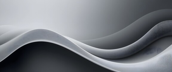 Aufkleber - Abstract Gray Design, Flowing Curves, Subtle Motion, And Elegant Depth. Smooth Gradient Texture Background. Calm Undulating Visuals. Monochrome Palette.
