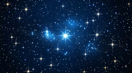 Poster - Sparkling star cluster in deep space, cosmic background.