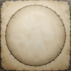 Fototapete - Distressed Circular Texture Background, A Vintage Aesthetic For Designers. Faded Round Shape With Scratches. Beige To Dark Gradient. Rustic And Artistic Feel. Versatile Design Element.