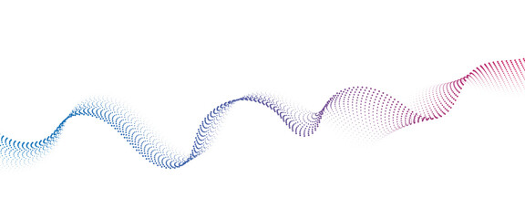 Leinwandbilder - Flowing Dot Wave halftone gradient pattern on transparent background	
