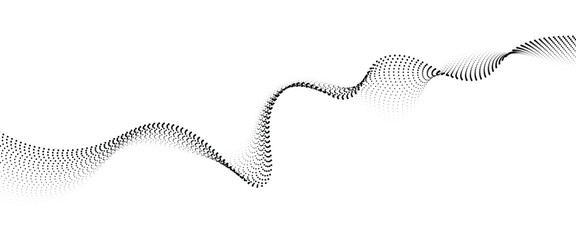 Leinwandbilder - Flowing Dot Wave halftone gradient pattern on transparent background	
