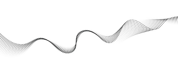 Leinwandbilder - Flowing Dot Wave halftone gradient pattern on transparent background	

