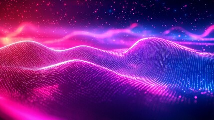 Wall Mural - glowing bokeh lights and data transfer visual