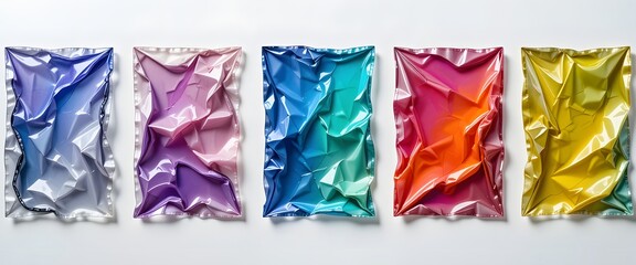 Fototapete - Abstract Transparent Sheets, Texture, And Light Reflections. Clear Material Shows Subtle Distortion, Creating Interesting Effects On A Plain Background. Minimalist Design. Great For Creative Projects,