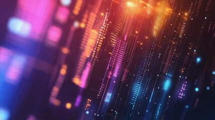Wall Mural - abstract digital cityscape: a mesmerizing abstract cityscape of glowing lines and vibrant colors, ev