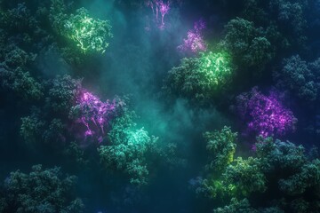 Wall Mural - Abstract colorful background with glowing elements