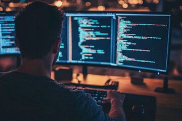 hacker working on computer