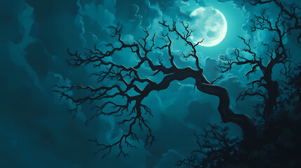 Wall Mural - spooky full branch