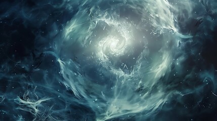 Wall Mural - Abstract Cosmic Nebula With Swirling Dust And Bright Light Display