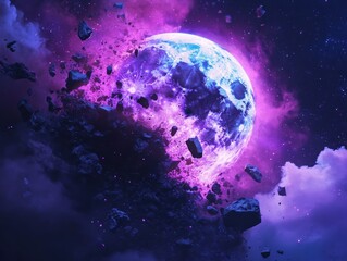 Wall Mural - Mystical glowing moon background
