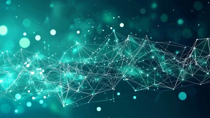 Visualization of big data through connection lines and patterns.