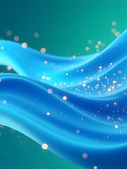 Wall Mural - futuristic 3d wavy abstract background, digital green particles concept illustration
