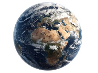 a highly detailed satellite image showcases the earth's continents and oceans with realistic cloud f