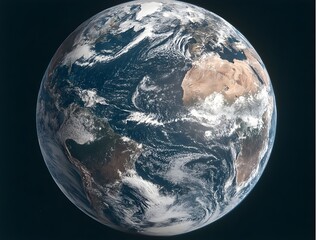 a stunning high-resolution satellite image depicts earth showcasing vibrant clouds swirling over con