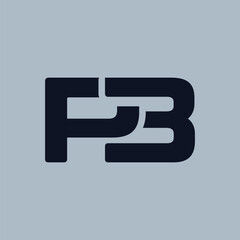 Wall Mural - this is a simple flat logo design of an initial p3 that looks bold in black color on a white backgro