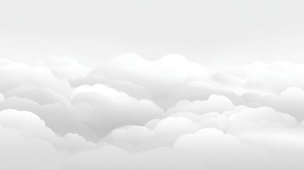 Wall Mural - a serene, minimalistic illustration of soft, white clouds layered against a light gray sky.