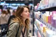 ©  Drapix - Young woman shopping for cosmetics in a store.