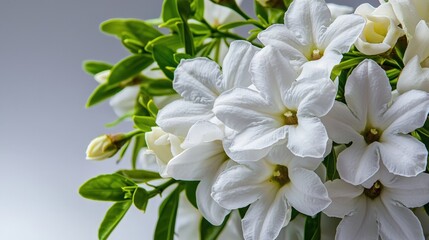 Aufkleber - Blooming white jasmine flowers nature's beauty aesthetic floral arrangement serene environment close-up view tranquility