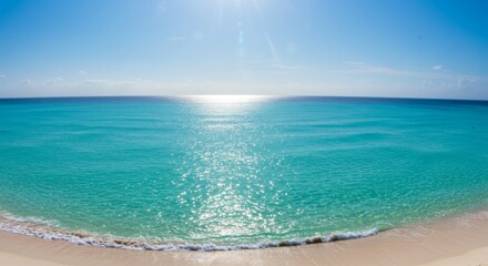 bright sunny day at tropical beach with turquoise water