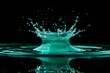 © yuniazizah - A high-speed macro shot of a droplet hitting water, perfect splash formation, surreal reflections