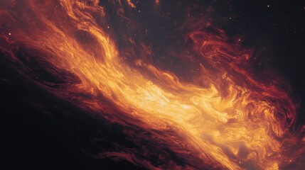 Poster - Vibrant Cosmic Nebula Cloud Swirling Through Deep Space, Representing Universal Energy and Scientific Exploration Background : Generative AI