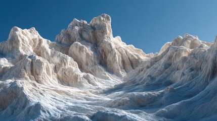Poster - Majestic White Mountain Range Against Blue Sky, Inspiring Adventure and Exploration for Travel and Outdoor Enthusiasts : Generative AI