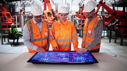 Leinwandbilder - Industrial Monitoring At Car Factory