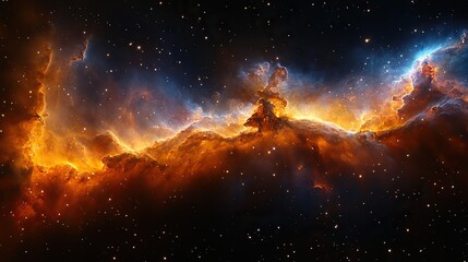 Wall Mural - a symphony of colors erupts from a swirling vortex of cosmic dust, birthing new stars in the inky bl