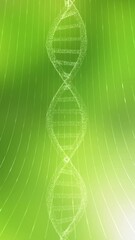 Wall Mural - loop sunny green nature bokeh with lines and dna chain rotation vertical background.