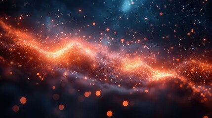 Wall Mural - abstract depiction of interconnected nodes and lines forming a complex network, representing data or