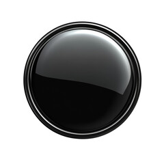 A sleek obsidian button reflecting light hinting at hidden depths and on transparent background