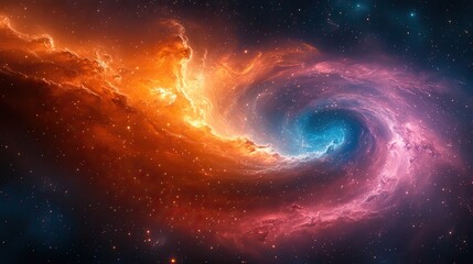 Wall Mural - abstract patterns of swirling galaxies and nebulae, filled with vibrant colors and cosmic dust