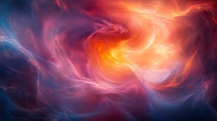 Wall Mural - abstract representation of energy fields interacting, visualized as swirling, vibrant colors and dyn