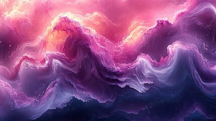 Wall Mural - abstract swirling patterns in shades of purple and pink, creating a sense of mystery, creativity, an