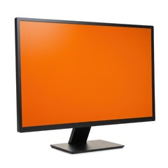 Wall Mural - Computer monitor with orange screen isolated on white background. use cases: office, graphic design.