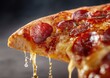 ©  Drapix - Close-up of a hot, cheesy pepperoni pizza slice.