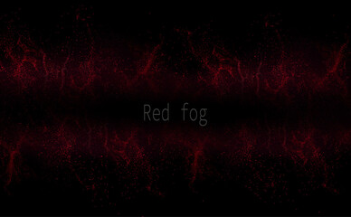 Wall Mural - Illustration with isolated abstract red chaotic pattern on black background.