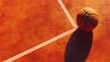 © SUUGOIisME - A vibrant orange basketball resting on a smooth court surface. with soft shadows creating a dynamic play of light. ideal for sports-related content and promotional materials