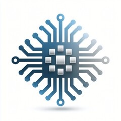 Poster - abstract microchip circuit board technology design digital innovation concept illustration