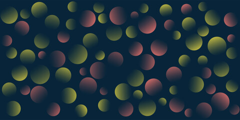 Wall Mural - a dark bokeh circles pattern background creates a dreamy, ethereal atmosphere. the blurred circles f