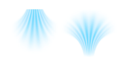Fototapete - Air flow set of vector elements on a white background. Abstract light effect blowing from an air conditioner, purifier or humidifier. Dynamic blurred flow motion