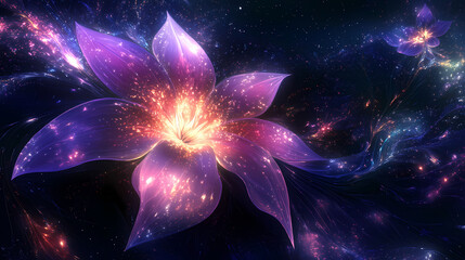 Wall Mural - tropical glowing flora