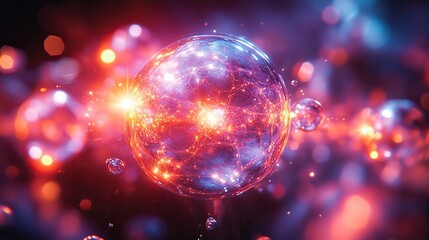 Wall Mural - polarons form when an electron interacts with the surrounding lattice of ions in a crystal, effectiv