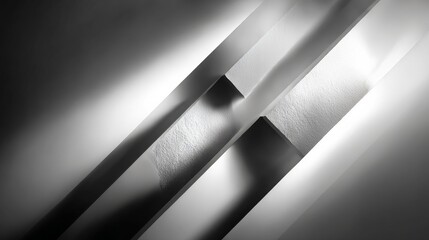 Fototapete - Abstract Metallic Structure: Interplay of Light and Shadow in Modern Design 