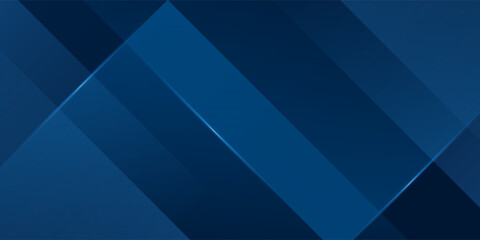 Wall Mural - abstract dark blue gradient background with geometric overlap design. blue background with shadow an
