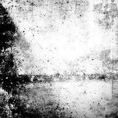 Poster - Grungy Black and White Texture with Uneven Dark Border and Splatter, Featuring Aged Concrete and Distressed Surface Details