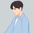 © Nurunnisa - Stylish Korean Boy Portrait with Trendy Outfit - Half Body Illustration