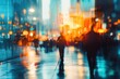 © Ольга Лукьяненко - Blur defocus Background of a businesspeople walking crowded building bright office area